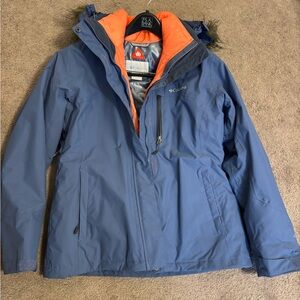 Columbia Women's Ski Jacket in Blue with Orange Accents